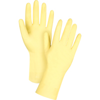 Gants jaune canari de premi&egrave;re qualit&eacute; r&eacute;sistants aux produits chimiques, Taille Grand/9, 12" lo, Latex de caoutchouc, Doublure en Ouat&eacute;e, 18 mils St. Lawrence Industrial & Safety Supply