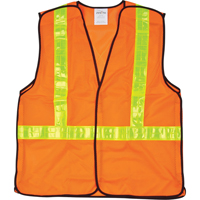 Veste de s&eacute;curit&eacute; pour la circulation d&eacute;tachable en cinq points, Orange haute visibilit&eacute;, Moyen, Polyester St. Lawrence Industrial & Safety Supply