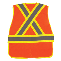 Veste d'arpenteur haute visibilit&eacute;, conforme &agrave; la CSA, Orange haute visibilit&eacute;, Moyen, Polyester St. Lawrence Industrial & Safety Supply