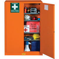 Armoires de rangement pour pr&eacute;paration aux situations d'urgence, Acier, 4 Tablettes, 65" h x 43" la x 18" P, Orange St. Lawrence Industrial & Safety Supply