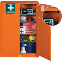 Armoires de rangement pour pr&eacute;paration aux situations d'urgence, Acier, 4 Tablettes, 65" h x 43" la x 18" P, Orange St. Lawrence Industrial & Safety Supply