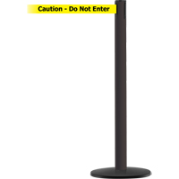 Montant pour syst&egrave;me Advance TensaBarrier, Acier, 36" h, Ruban Noir/Jaune, Longueur du ruban 7,5' St. Lawrence Industrial & Safety Supply