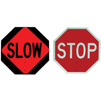 Double-Sided "Stop/Slow" Traffic Control Sign St. Lawrence Industrial & Safety Supply
