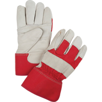 Gants d'ajusteur rouge & blanc doubl&eacute;s pour l'hiver, Grand, Paume en Cuir fleur de vache, Doublure en Boa St. Lawrence Industrial & Safety Supply
