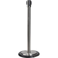 Free-Standing Crowd Control Barrier Receiver Post With Wheels, 35" High, Stainless St. Lawrence Industrial & Safety Supply