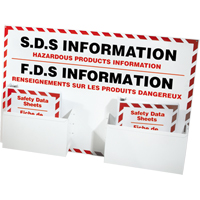 Postes d'information de fiches de donn&eacute;es de s&eacute;curit&eacute;, Anglais & français, Compris reliures St. Lawrence Industrial & Safety Supply