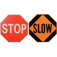 Double-Sided "Stop/Slow" Traffic Control Sign St. Lawrence Industrial & Safety Supply
