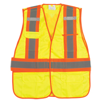 Veste d'arpenteur haute visibilit&eacute;, conforme &agrave; la CSA, Jaune lime haute visibilit&eacute;, Moyen, Polyester St. Lawrence Industrial & Safety Supply