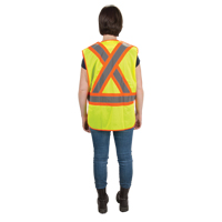 Veste d'arpenteur haute visibilit&eacute;, conforme &agrave; la CSA, Jaune lime haute visibilit&eacute;, Moyen, Polyester St. Lawrence Industrial & Safety Supply