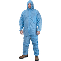 Combinaisons &agrave; capuchon de premi&egrave;re qualit&eacute;, Moyen, Bleu, Polypropyl&egrave;ne St. Lawrence Industrial & Safety Supply
