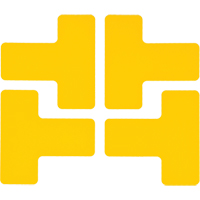 Floor Corner Marks, T, 5" L x 2" W, Yellow, Polyester St. Lawrence Industrial & Safety Supply