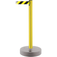 Montant ext&eacute;rieur pour barri&egrave;re TensaBarrier, Plastique, 37" h, Ruban Noir/Jaune, Longueur du ruban 13' St. Lawrence Industrial & Safety Supply