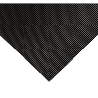 Tapis ondul&eacute; pour tableau de contr&ocirc;le no 702, 2' la x 10' lo, 1/4" &eacute;paisseur, Noir, PVC St. Lawrence Industrial & Safety Supply