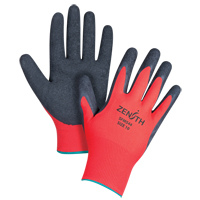 Gants enduits &agrave; prise cr&ecirc;p&eacute;e noir & rouge, 10/T-Grand, R&ecirc;vetement Latex de caoutchouc, Calibre 13, Enveloppe en Polyester St. Lawrence Industrial & Safety Supply