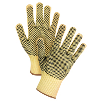 Gants tricot&eacute;s deux c&ocirc;t&eacute;s, sans couture, &agrave; pois, Taille Grand/9, Calibre 7, Rev&ecirc;tement PVC, Enveloppe en Kevlar, ASTM ANSI niveau A2/EN 388 niveau 3 St. Lawrence Industrial & Safety Supply