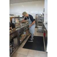 Anti-Fatigue Matting, Slotted, 3' x 5' x 7/8", Black, Natural Rubber St. Lawrence Industrial & Safety Supply