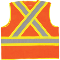 Veste de s&eacute;curit&eacute; d&eacute;tachable en cinq points de premi&egrave;re qualit&eacute;, Orange haute visibilit&eacute;, Grand/T-Grand, Polyester St. Lawrence Industrial & Safety Supply