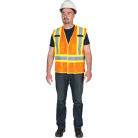 Veste de s&eacute;curit&eacute; d&eacute;tachable en cinq points de premi&egrave;re qualit&eacute;, Orange haute visibilit&eacute;, Grand/T-Grand, Polyester St. Lawrence Industrial & Safety Supply
