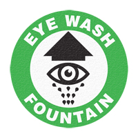 Panneau de signalisation au sol  Eye Wash Fountain , Adh&eacute;sif, Anglais avec pictogramme St. Lawrence Industrial & Safety Supply