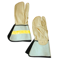 Gant &agrave; 3 doigts pour monteur de ligne, Moyen, Paume en Cuir fleur de vache St. Lawrence Industrial & Safety Supply