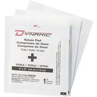 Dynamic Gauze, Pad, 3" L x 3" W, Sterile, Medical Device Class 1 St. Lawrence Industrial & Safety Supply