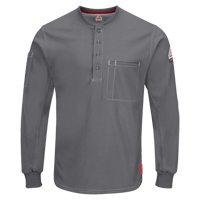 Excel FR&reg; Long Sleeve Henley Shirts, Small, Grey St. Lawrence Industrial & Safety Supply