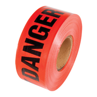 Reinforced Grade Barricade Tape, English, 3" W x 500' L, 5 mils, Black on Red St. Lawrence Industrial & Safety Supply