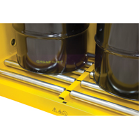 Vertical Drum Storage Cabinet, 110 US gal. Cap., 2 Drums, Yellow St. Lawrence Industrial & Safety Supply