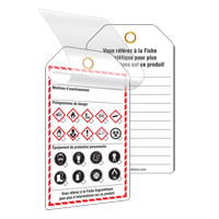 &eacute;tiquettes auto-plastifiantes pour le milieu de travail, Papier cartonn&eacute;, 3-3/8" la x 5-3/4" h, Français St. Lawrence Industrial & Safety Supply