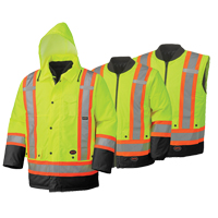 5021BB Waterproof 6-in-1 Safety Parka, High Visibility Lime-Yellow, 2X-Large St. Lawrence Industrial & Safety Supply