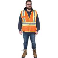 Veste d'arpenteur r&eacute;sistante aux flammes, Orange haute visibilit&eacute;, Moyen, Polyester St. Lawrence Industrial & Safety Supply