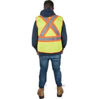 Veste d'arpenteur r&eacute;sistante aux flammes, Jaune lime haute visibilit&eacute;, Moyen, Polyester St. Lawrence Industrial & Safety Supply