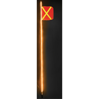 Fanions DEL robustes Safety Whip, Fixation Attelage, Hauteur 10, Orange avec X r&eacute;fl&eacute;chissant St. Lawrence Industrial & Safety Supply