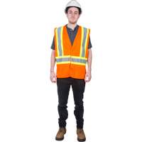Veste de s&eacute;curit&eacute; pour la circulation, Orange haute visibilit&eacute;, Moyen, Polyester St. Lawrence Industrial & Safety Supply