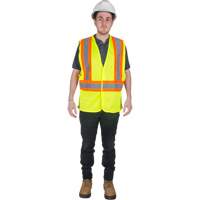 Veste de s&eacute;curit&eacute; pour la circulation, Jaune lime haute visibilit&eacute;, Moyen, Polyester St. Lawrence Industrial & Safety Supply