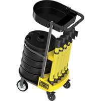 Chariot de transport avec plateau pour barri&egrave;re PLUS, 75' lo, M&eacute;tal, Jaune St. Lawrence Industrial & Safety Supply