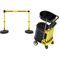 Chariot de transport avec plateau pour barri&egrave;re PLUS, 75' lo, M&eacute;tal, Jaune St. Lawrence Industrial & Safety Supply