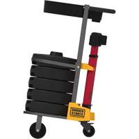PLUS Barrier Post Cart Kit with Tray, 75' L, Metal, Yellow St. Lawrence Industrial & Safety Supply