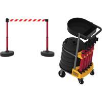 PLUS Barrier Post Cart Kit with Tray, 75' L, Metal, Yellow St. Lawrence Industrial & Safety Supply