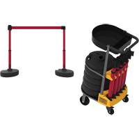 PLUS Barrier Post Cart Kit with Tray, 75' L, Metal, Yellow St. Lawrence Industrial & Safety Supply