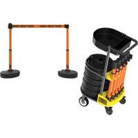 PLUS Barrier Post Cart Kit with Tray, 75' L, Metal, Orange St. Lawrence Industrial & Safety Supply