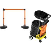 PLUS Barrier Post Cart Kit with Tray, 75' L, Metal, Orange St. Lawrence Industrial & Safety Supply