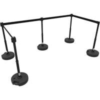 PLUS Barrier Post Set X5, Plastic, 42" H, Black Tape, 15' Tape Length St. Lawrence Industrial & Safety Supply
