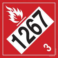 1267 Petroleum Crude Oil Flammable Liquid TDG Placard, Plastic St. Lawrence Industrial & Safety Supply
