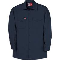 Arc Flash Work Shirt, Medium (Tall), Navy Blue St. Lawrence Industrial & Safety Supply