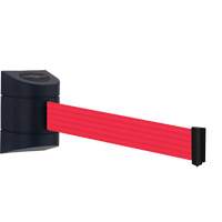 Unit&eacute; murale Tensabarrier, Plastique, Fixation par vis, 30', Ruban Rouge St. Lawrence Industrial & Safety Supply