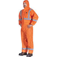 2077 Hooded Coveralls with Reflective Tape, Small, Orange, SMS St. Lawrence Industrial & Safety Supply