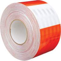 High Intensity Prismatic Grade Barricade Sheeting, 4" W x 150' L, 19 mils, Orange and White St. Lawrence Industrial & Safety Supply