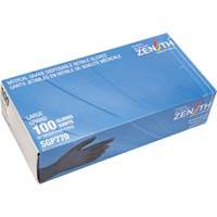 Puncture-Resistant Medical-Grade Disposable Gloves, Large, Nitrile, 5-mil, Powder-Free, Black, Class 2 St. Lawrence Industrial & Safety Supply