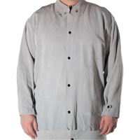 Veste de soudage en cuir de vache refendu, Cuir, Petit, Gris St. Lawrence Industrial & Safety Supply